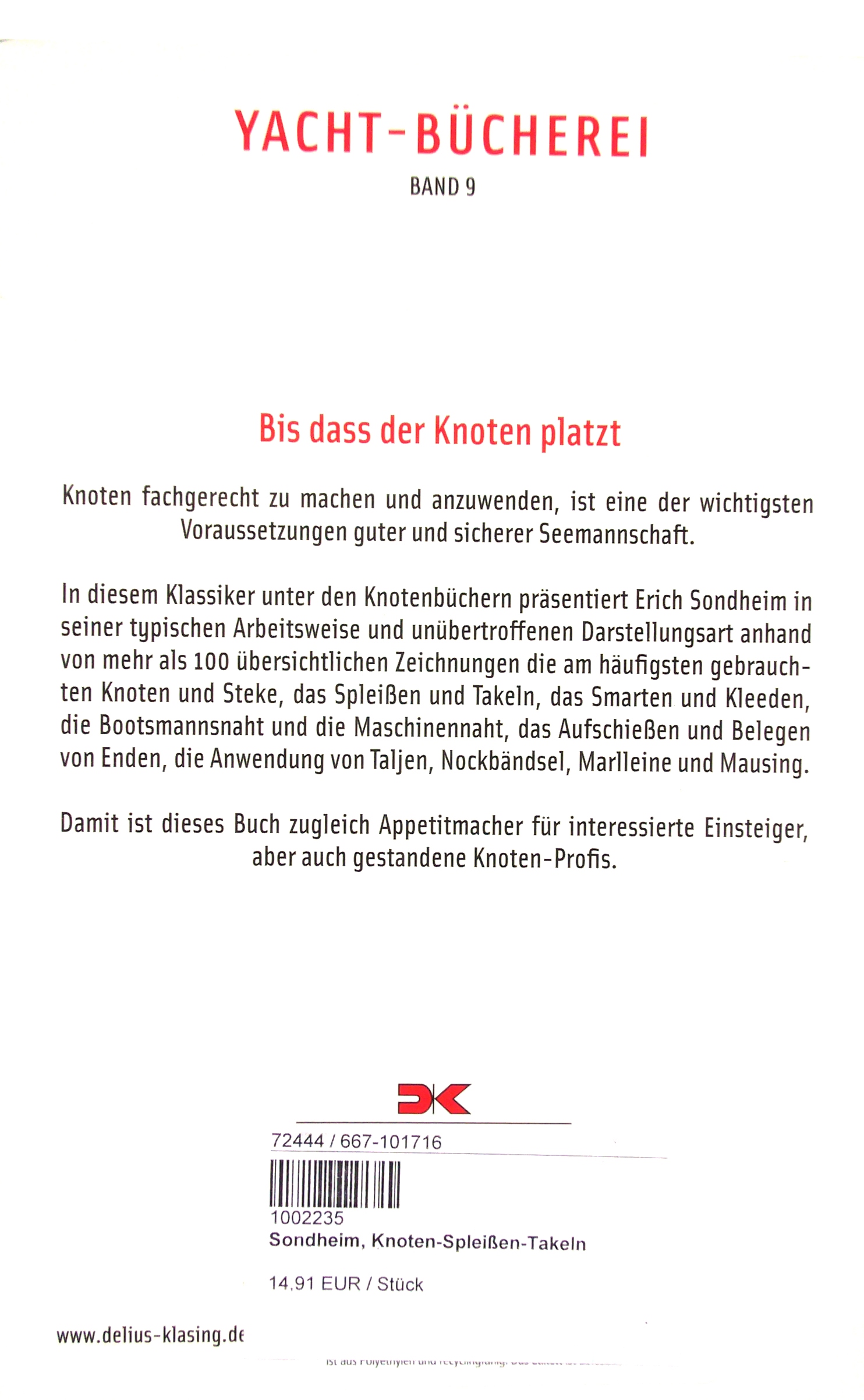 Knoten, Spleißen, Takeln